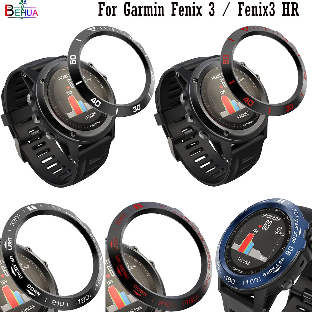 Frame Stainless steel Smartwatch Case For Garmin Fenix 3 / Fenix 3 HR watch Bezel Ring Styling Adhesive Protection shell Cover