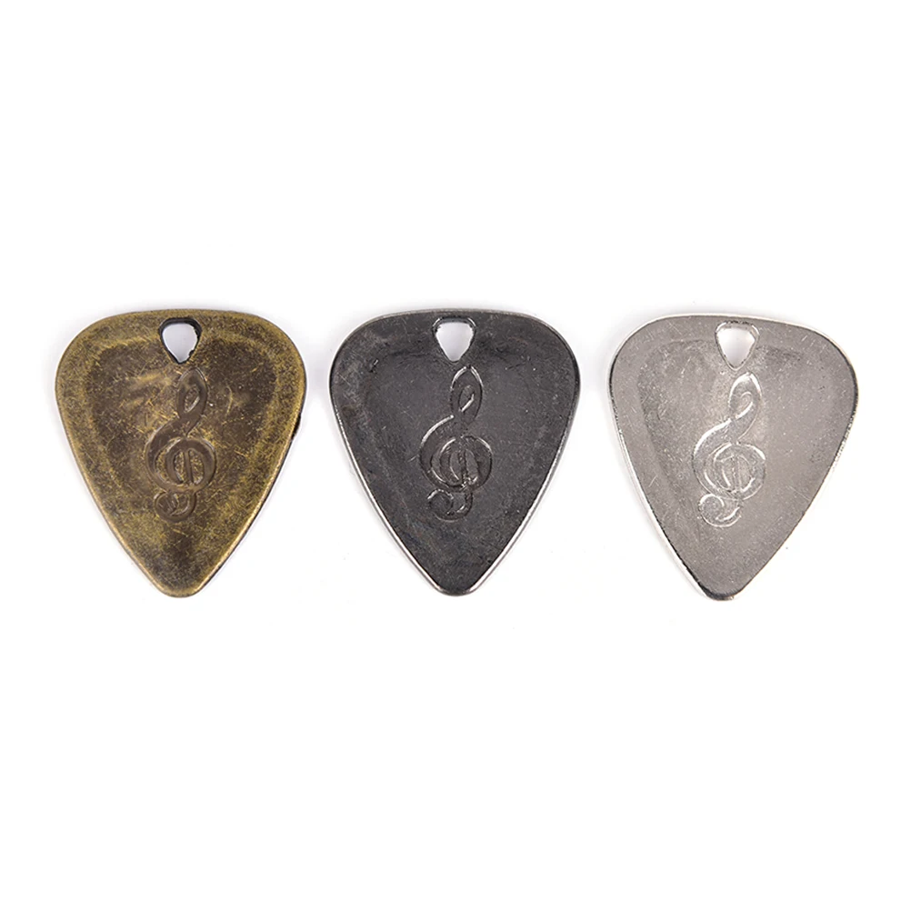 1pcs Metal Stainless Steel Guitar Picks Encyst Thickness Bass Electric Guitar Ballad Acoustic Guitar Ukulele Pendant Pick