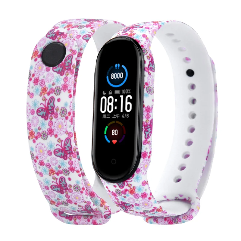 Strap For Xiaomi Mi Band 9 7 8 watch band Creative graffiti style Silicone bracelet replacement For XiaoMi band 5 6 Wristband