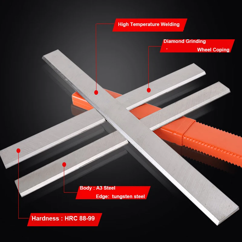 Carbide Planer Blade Tungsten TCT Tungsten Cutting Knife for Jointer Thickness&Surface Woodworking Machine Length 260x30mm