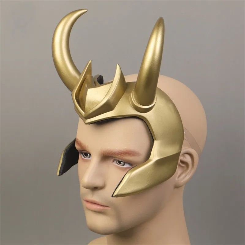Película Thor 3 Ragnarok Loki Laufeyson PVC Cosplay disfraces máscara casco Halloween Prop