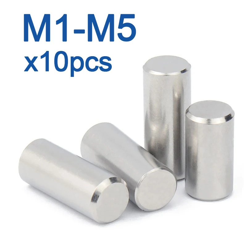 10pcs/LOT  M1.5 M2 M2.5 M3 M4 M5GB119 304 A2-70 Stainless Steel Cylindrical Pin Locating Dowel