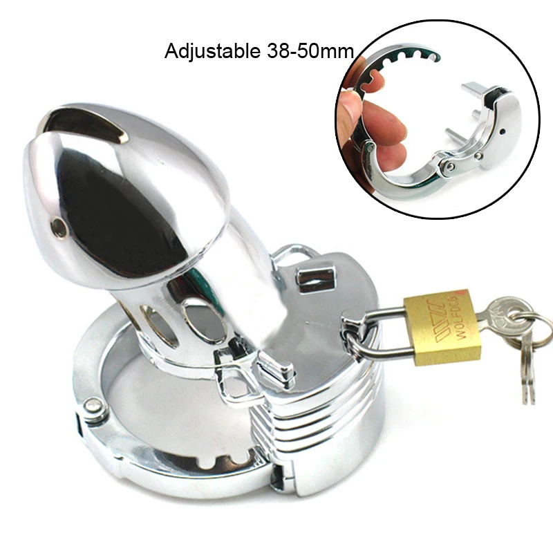 38-50mm Adjustable Chastity Urethral Lock Stainless Steel Erotic Chastity Cage Penis Bondage Cock Cage Sex Toys Chastity Device