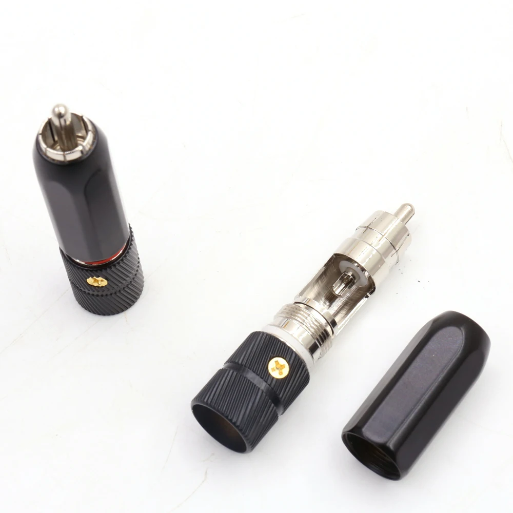 Konektor Steker RCA HIFI Colokan Speaker Berlapis Emas Konektor RCA, Adaptor RCA Tipe Solder untuk Audio Phono, Speaker