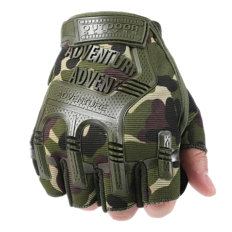 Fingerless Tactical Gloves Camouflage Mittens For Fitness Male Antiskid Motorcycle Men Women Moto Half Finger Tactical Gloves