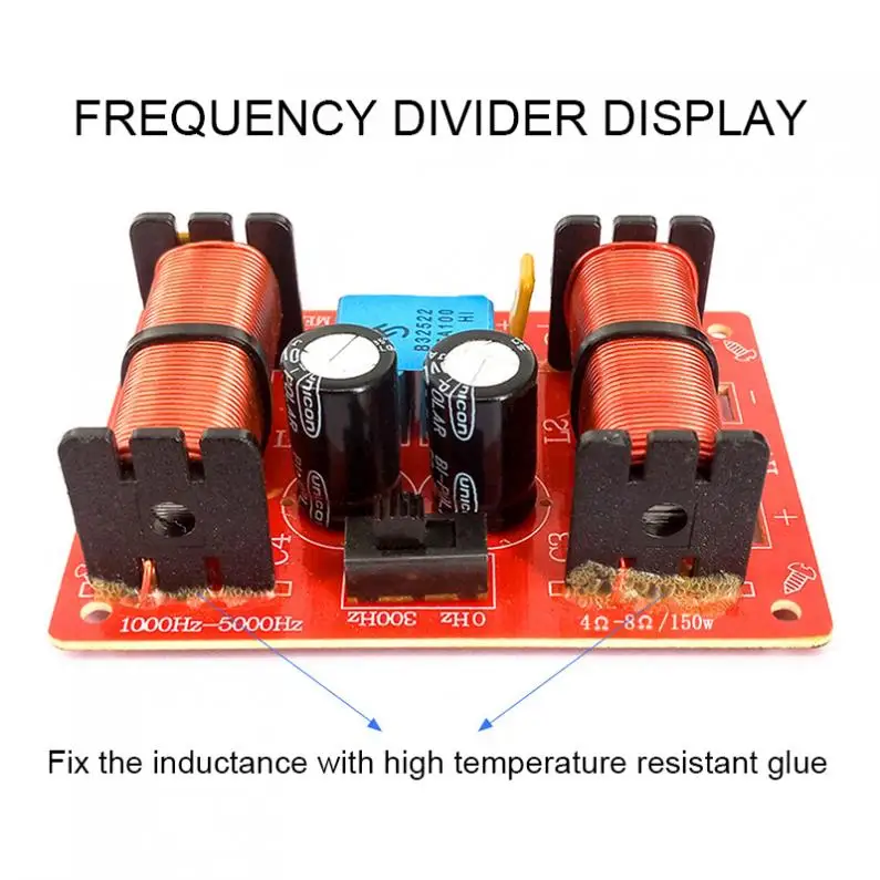 1pc 150W 120W Frequency Divider Audio Speaker Crossover Treble Midrange Bass Independent Crossover HiFi Home Speakers