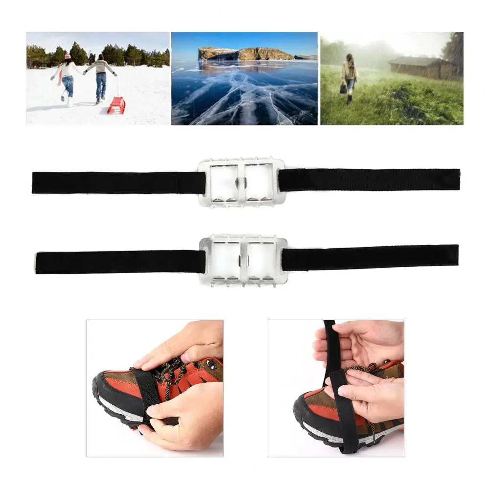 1 Pair Ice Shoe Grippers Anti-slip Corrosive Resistant Wear Resistant 10 Spikes Snow Climbing Shoe Traction for Walking