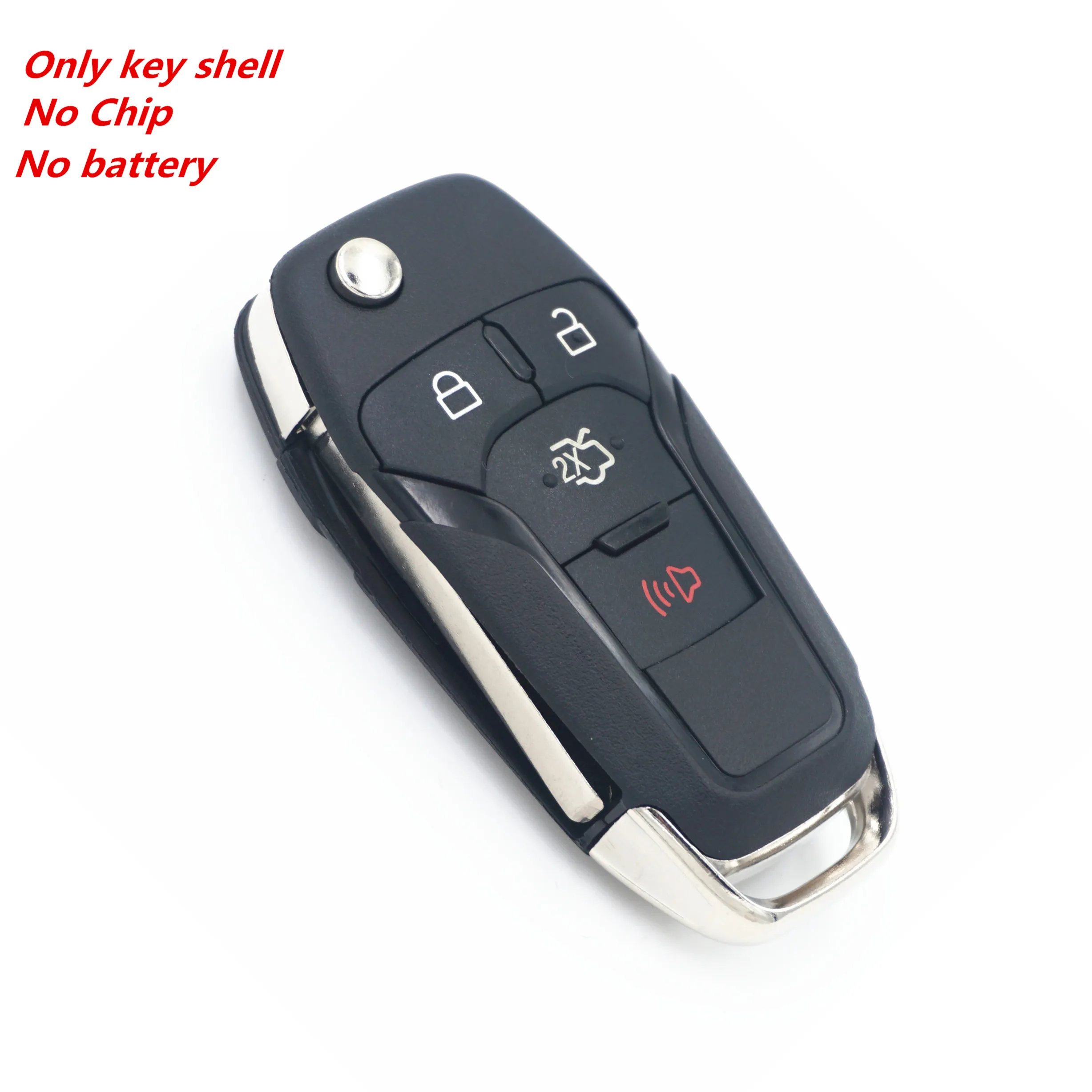 WFMJ 4 Buttons Keyless Remote Flip Floding Smart Key Case Chain Shell For 2013 2014 2015 2016 Ford Fusion