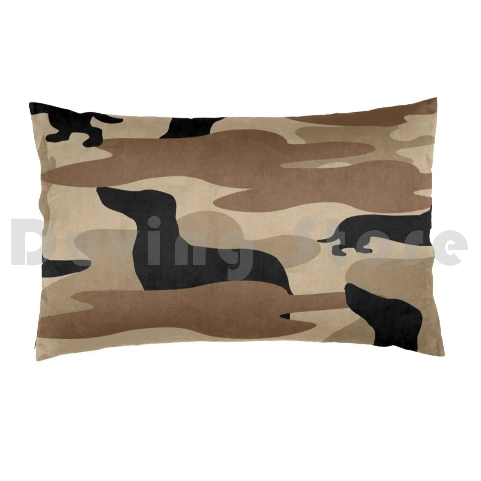 Desert Camo Weiner Dogg Pillow case 1614 Weiner Dachshund Sausage Hotdog Camo Desert Bosh Dog