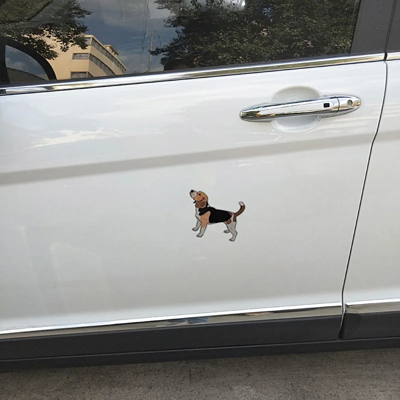 Hot Sell Cartoon Beagle Dog Car Sticker Vinyl Auto Accessories Car Window  Decal PVC 14cm*12cm Sunscreen Waterproof