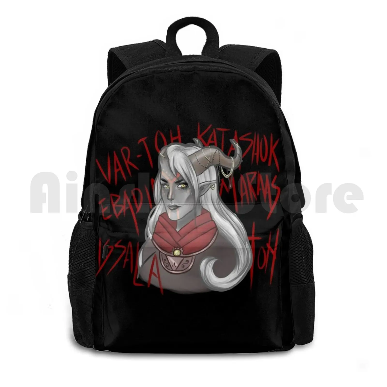 Fem Qunari Outdoor Hiking Backpack Waterproof Camping Travel Dragon Age Da Inquisition Qunari Qun Hera Herah Aadar Videogames