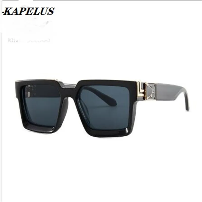 

KAPELUS sunglasses for men and women Black square glasses Designer casual color changing mirror Sunlight protection glasses