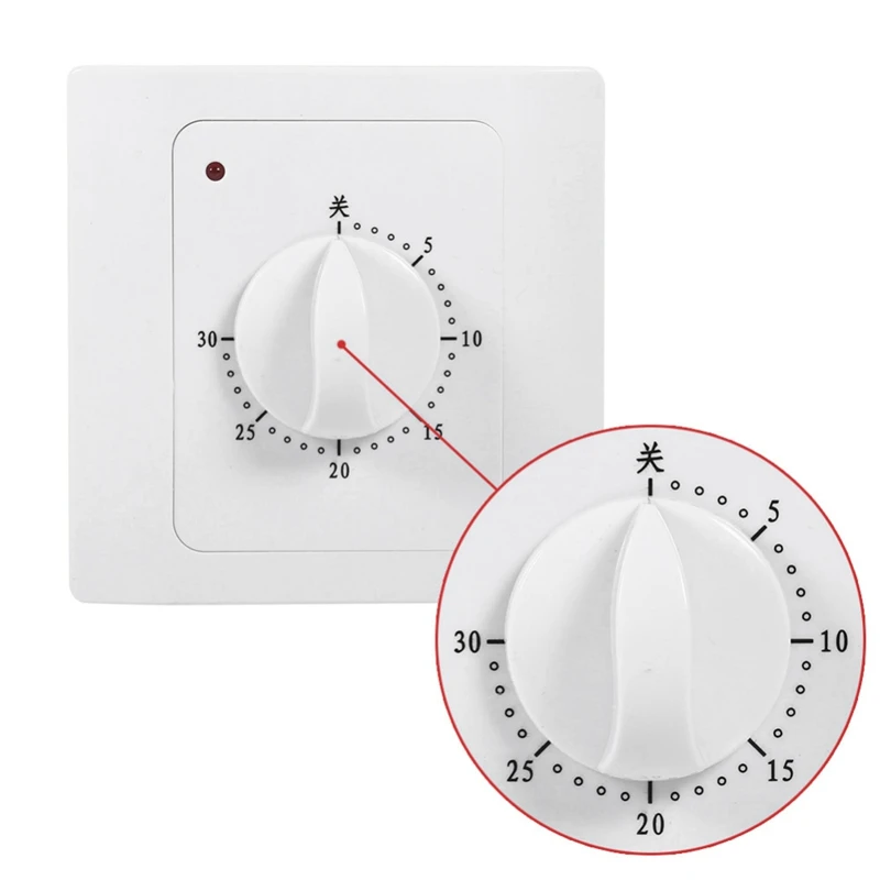Top Deals Ac 220V 10A 30Min Countdown Timer Schakelaar Elektrische Digitale Tijd Plug Schakelaar Timer Socket Knop stijl Mechanische