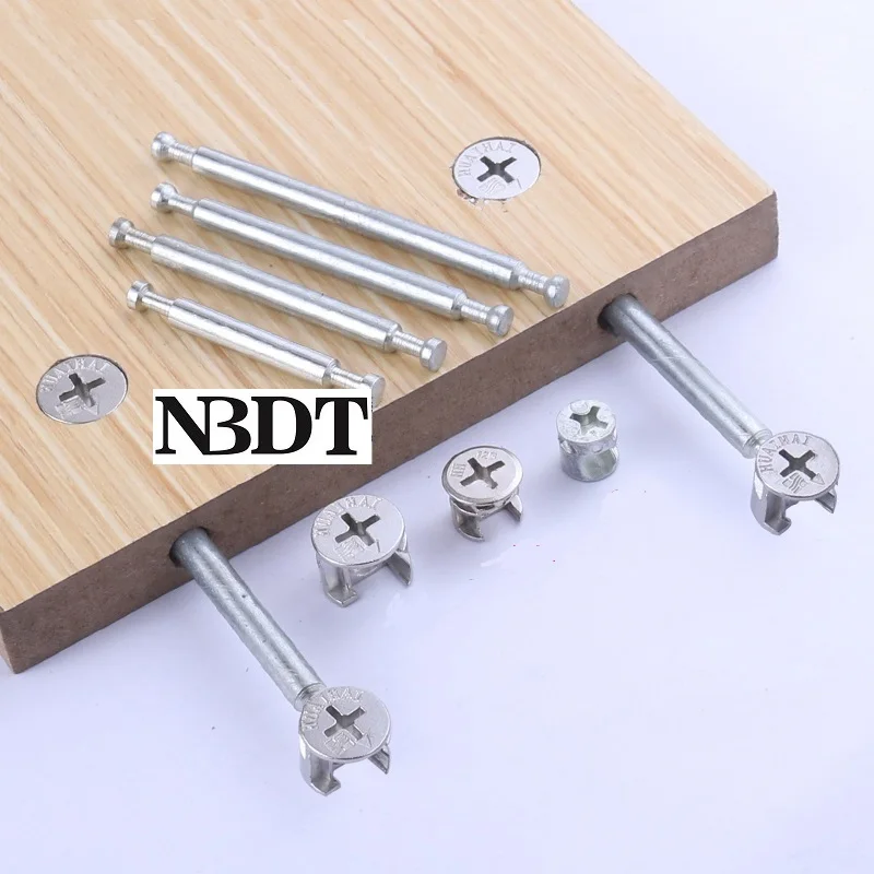

20Pcs Double Ended Eccentric Cam Wheel Connecting Bolt Dowel Knock Down Cabinet Furniture Panel Joint Doweled Connector