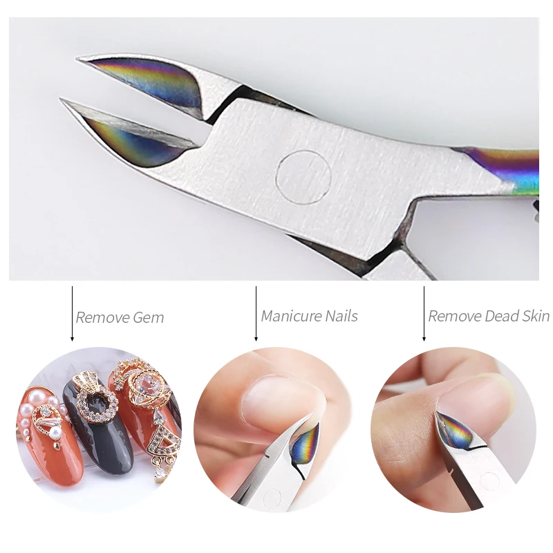 Arte Clavo Bunte Nagel Häutchen Drücker Pinzette Dead Skin Remover Clipper Edelstahl UV Gel Remover Pusher Nail art Werkzeuge