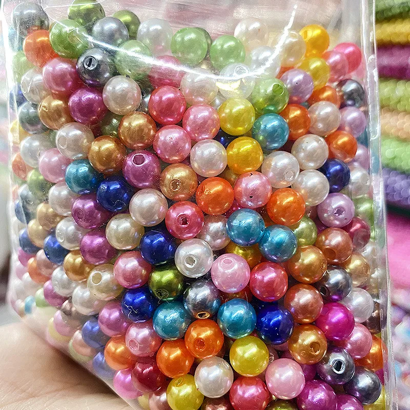 

21 Colors Acrylic ABS Imitation Round Pearls Beads 6mm 8mm 10mm 12mm 14mm Plastic Lucite Jewelry Necklace Bracelet Spacers