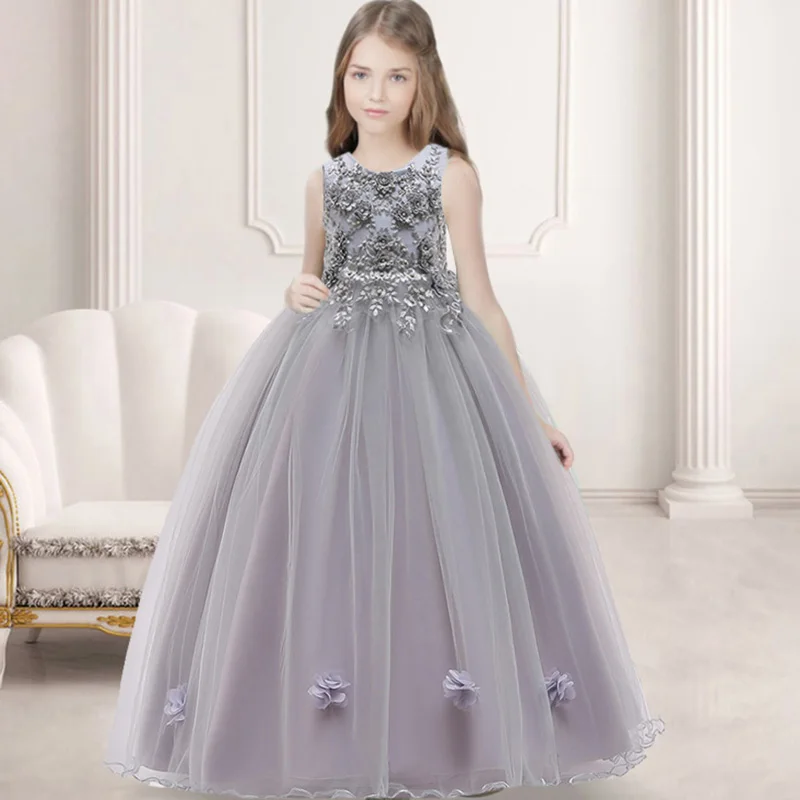 Formal Long Bridesmaid Dress Kids Clothes For Girls Children Elegant Party Wedding Dress Girl Evening 10 12 13 14 Years Vestidos