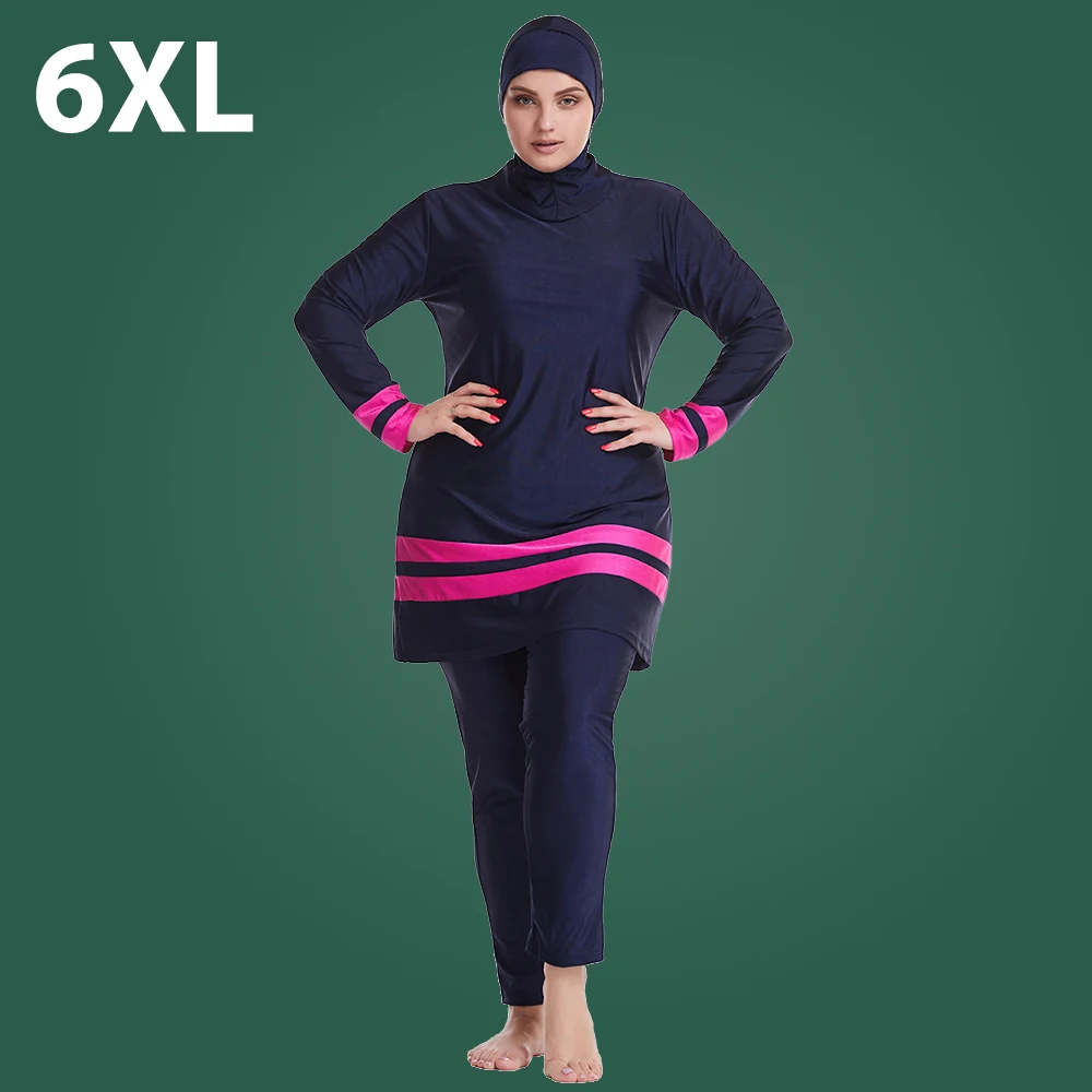 

Burkini Muslim Swimwear Tankini Turban Conservative Swimsuit Borkini Femme Plus Size Modest Bathing Suit Islamic Borquini 6XL