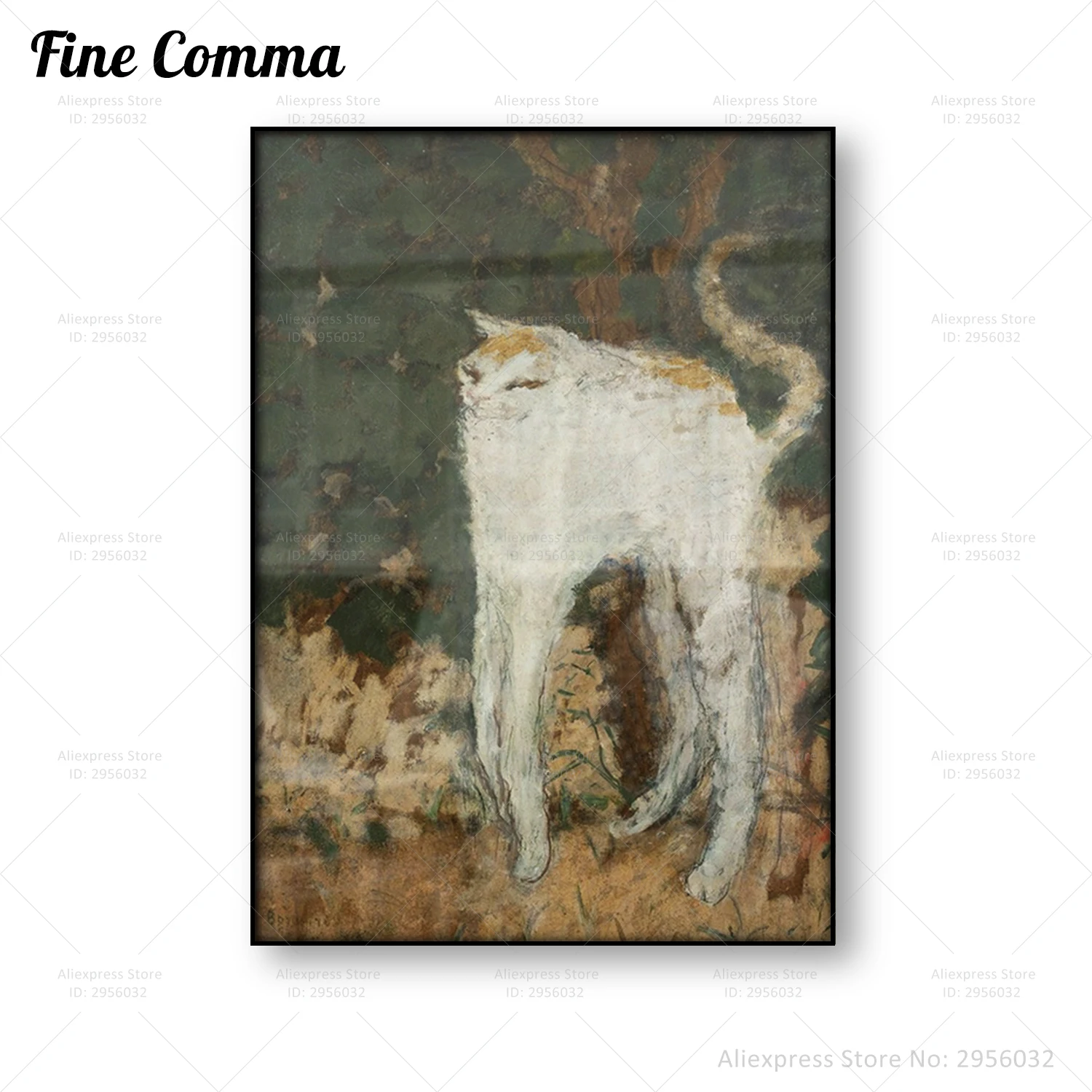 The White Cat Pierre Bonnard Vintage Poster Antique Painting Reproduction Wall Art Canvas Print Lazy Cat Home Decoration Picture