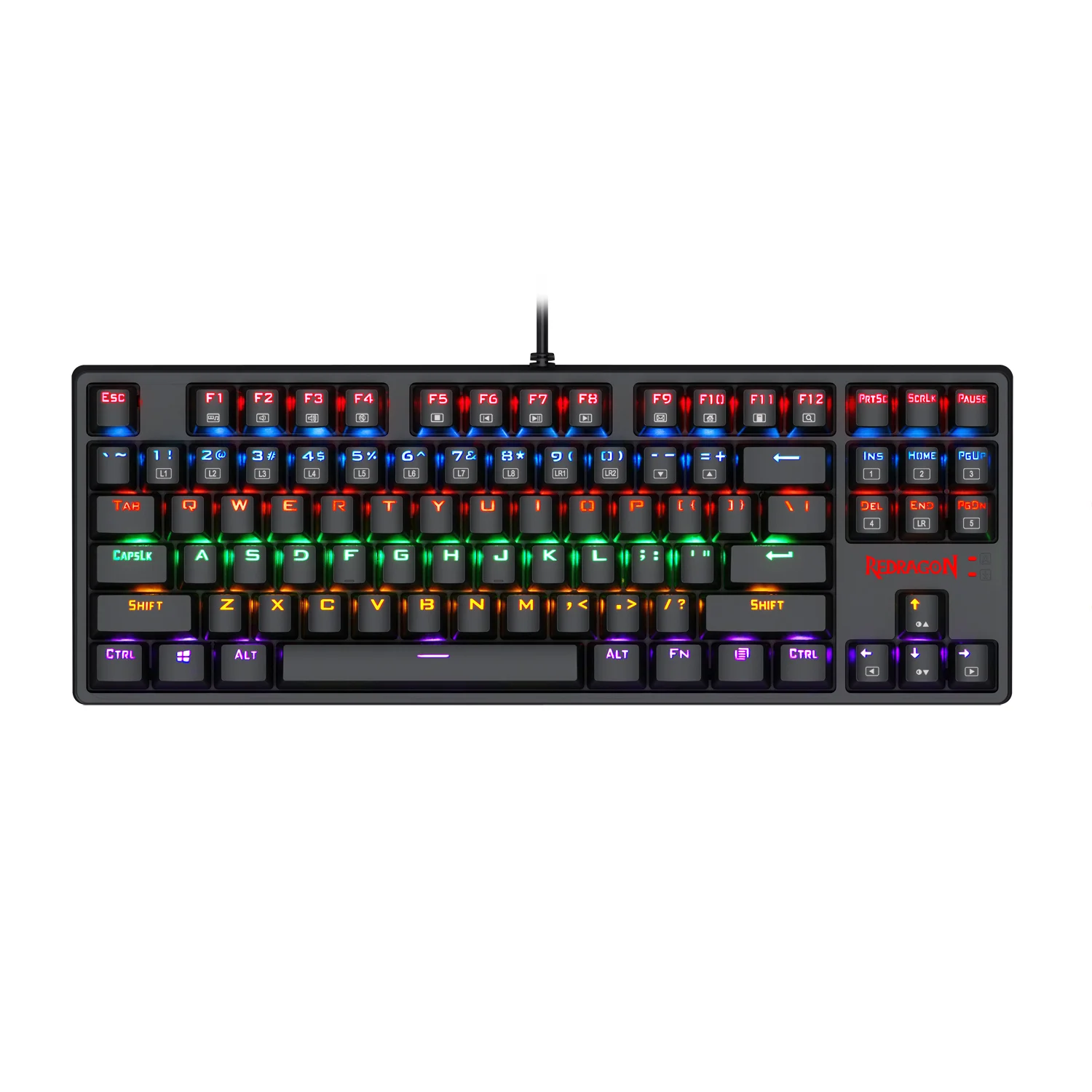 

Redragon K576R Mechanical Gaming Keyboard Wired USB LED Rainbow Backlit Compact Mechanical Gamers Keyboard 87 Keys for PC Laptop