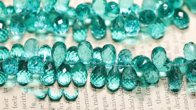 5pieces loose beads lake blue quartz drop faceted 9-11mm AAA  for DIY jewelry making    FPPJ wholesale  nature gemstone