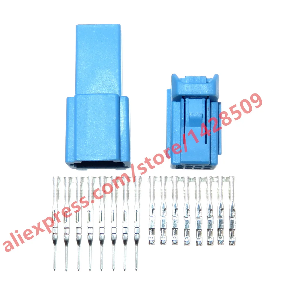 1 Set 8 Pin Automobile Male Female Plastic Housing Wire Socket 6098-6522 0.6 Series Blue Car Unsealed Connector