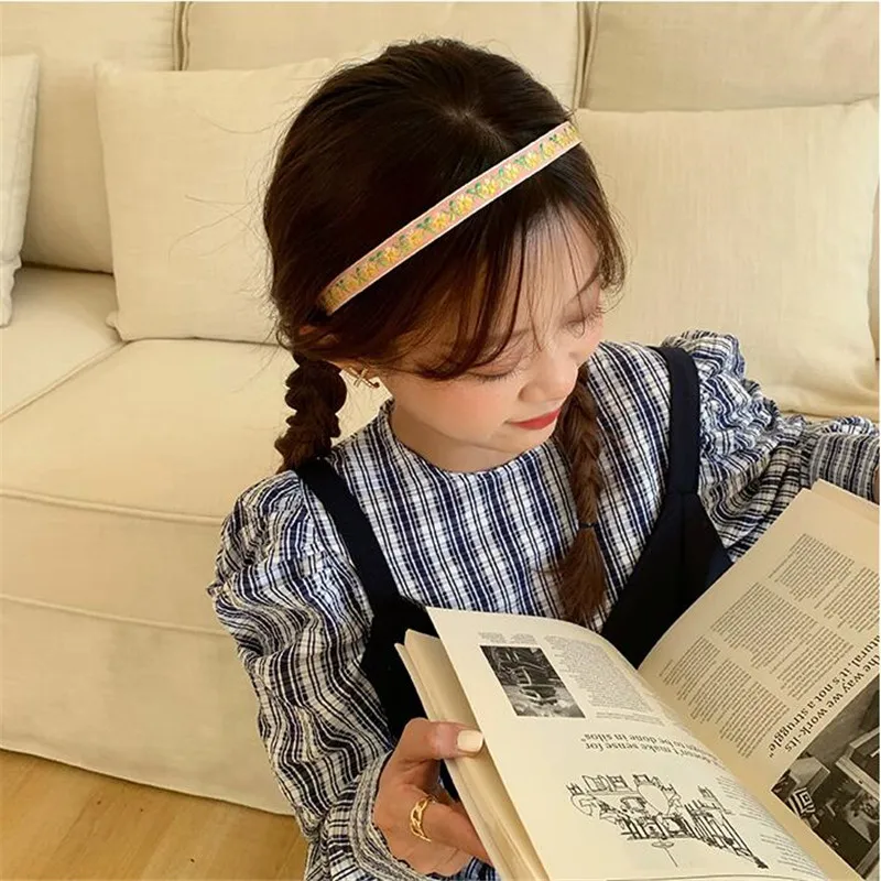 2021 Summer Embroidered Flower Retro Hairband Headband Women Girls Hair Head Hoop Band Accessories Scrunchie Hairbands Headdress