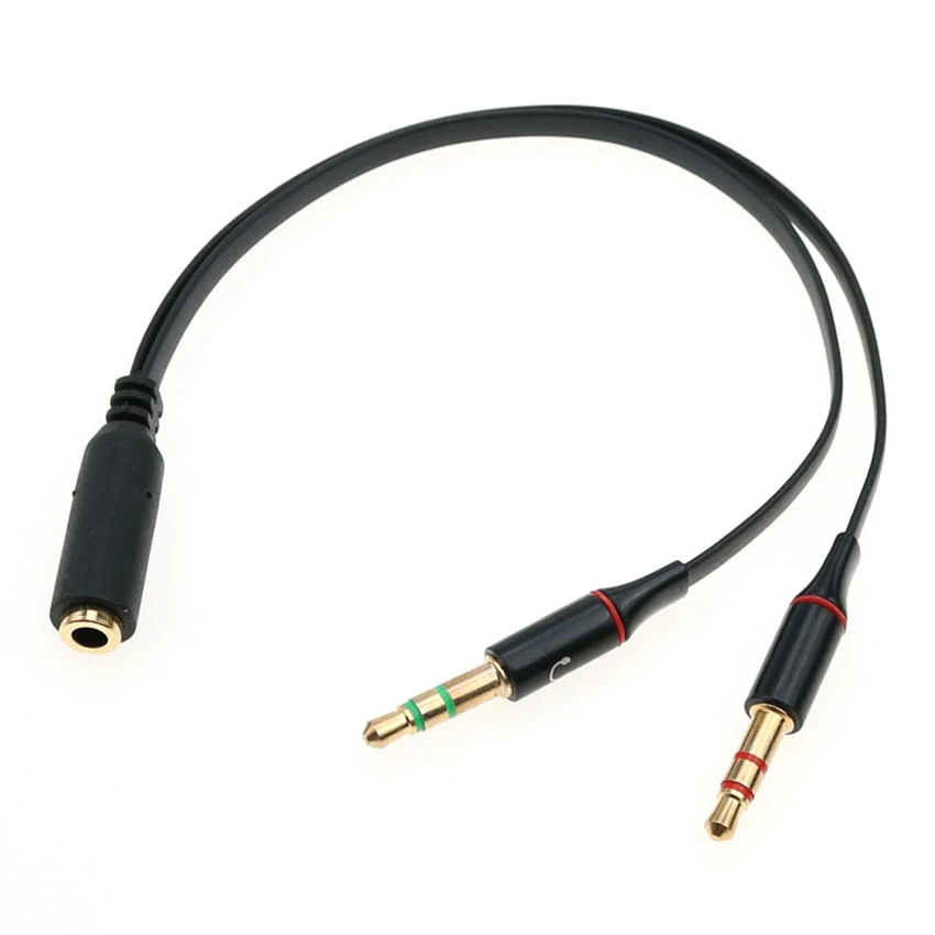 

3.5mm 3 section Audio Cable audio line two in one conversion head headset cable splitter audio cable adapter