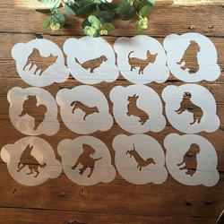 12 sztuk 13*10cm Pet Dog DIY Layering szablony malowanie Scrapbooking tłoczenie szablony do albumu karta papierowa szablon