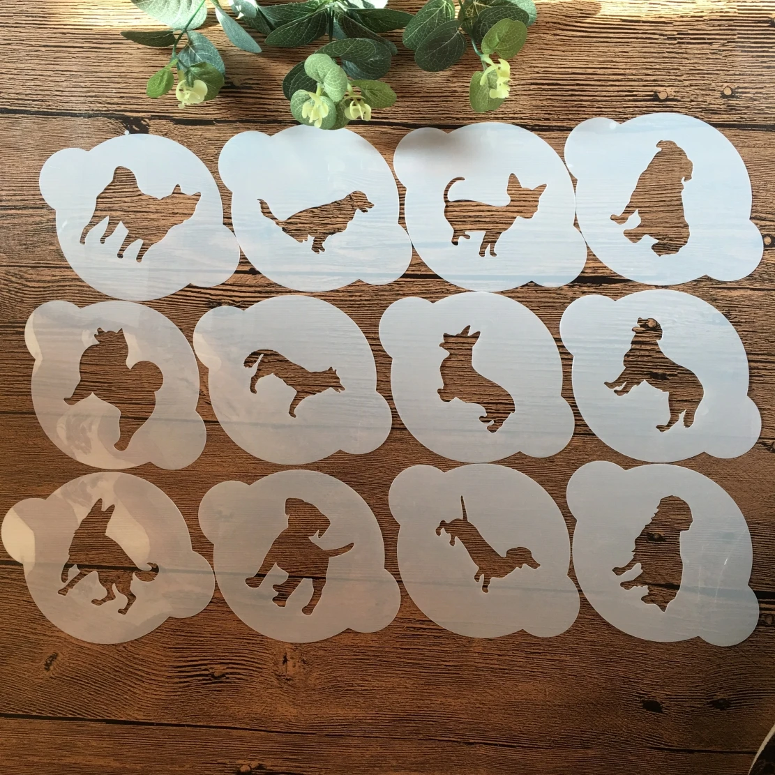 12 sztuk 13*10cm Pet Dog DIY nakładania warstw szablony malowanie Scrapbooking tłoczenie tłoczenie papier do albumu szablon kartki