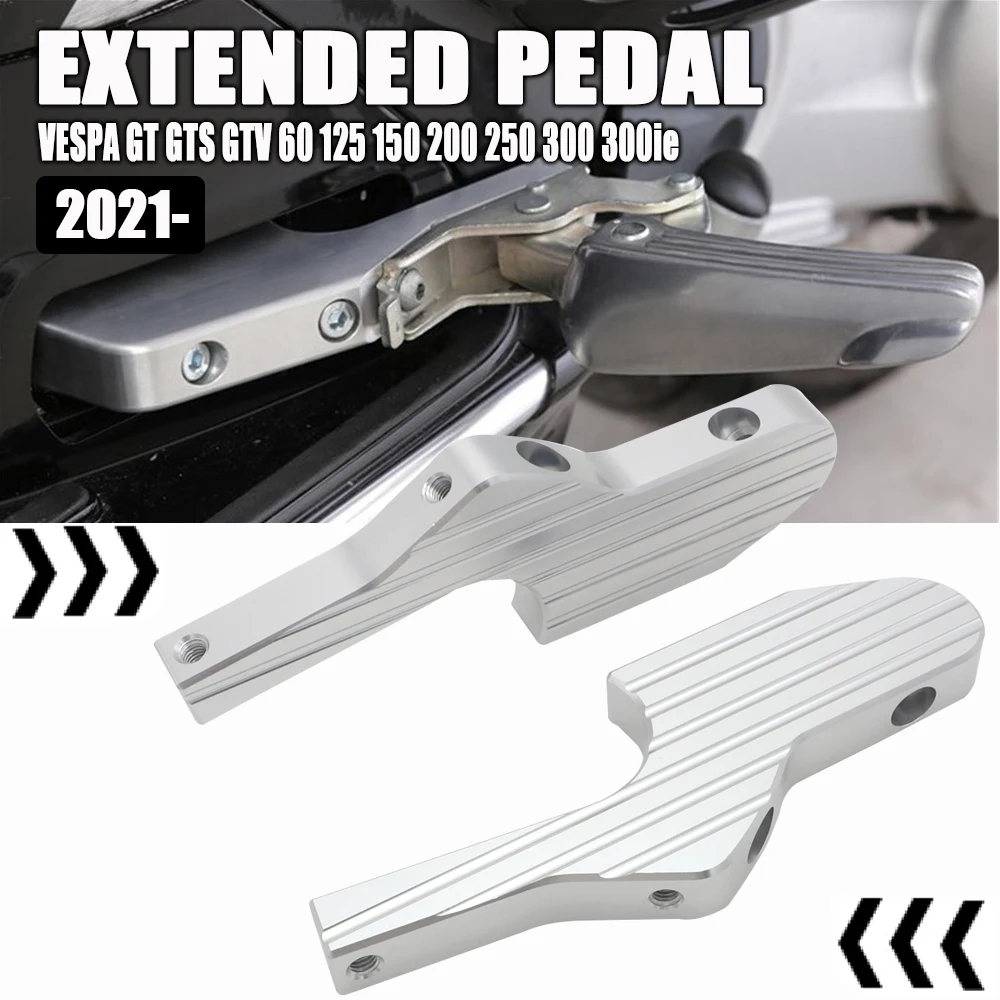 

New Motorcycle Accessories Passenger Foot Peg Extensions Extended Footpegs For Vespa GT GTS GTV 60 125 150 200 250 300 300ie