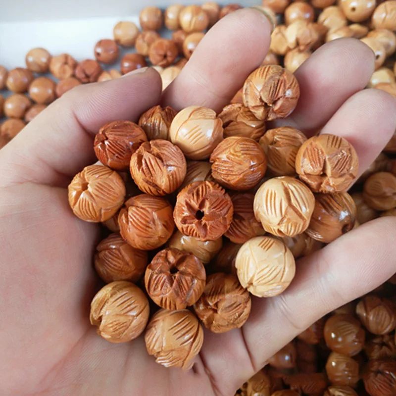 Natural Peach Wooden Beads Wood Spacer Beads for Jewelry Making 6 8 10 12 18 mm DIY Craft Bracelet Necklace Findings Accessories