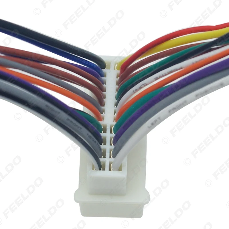 FEELDO 10Pcs Car Radio Audio Stereo Full Pin Wiring Harness Adapter For Hyundai KIA Install Aftermarket CD/DVD Stereo