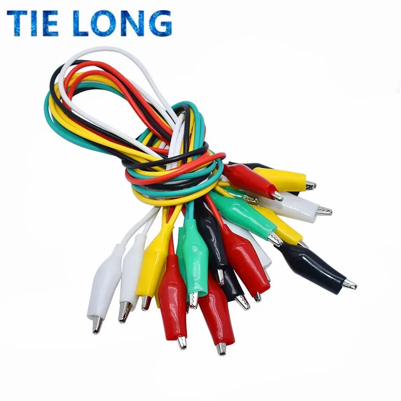 10PCS Alligator Clips 50CM Electrical DIY Test Leads Alligator Double-ended Crocodile Clips Roach Clip Test Jumper Wire