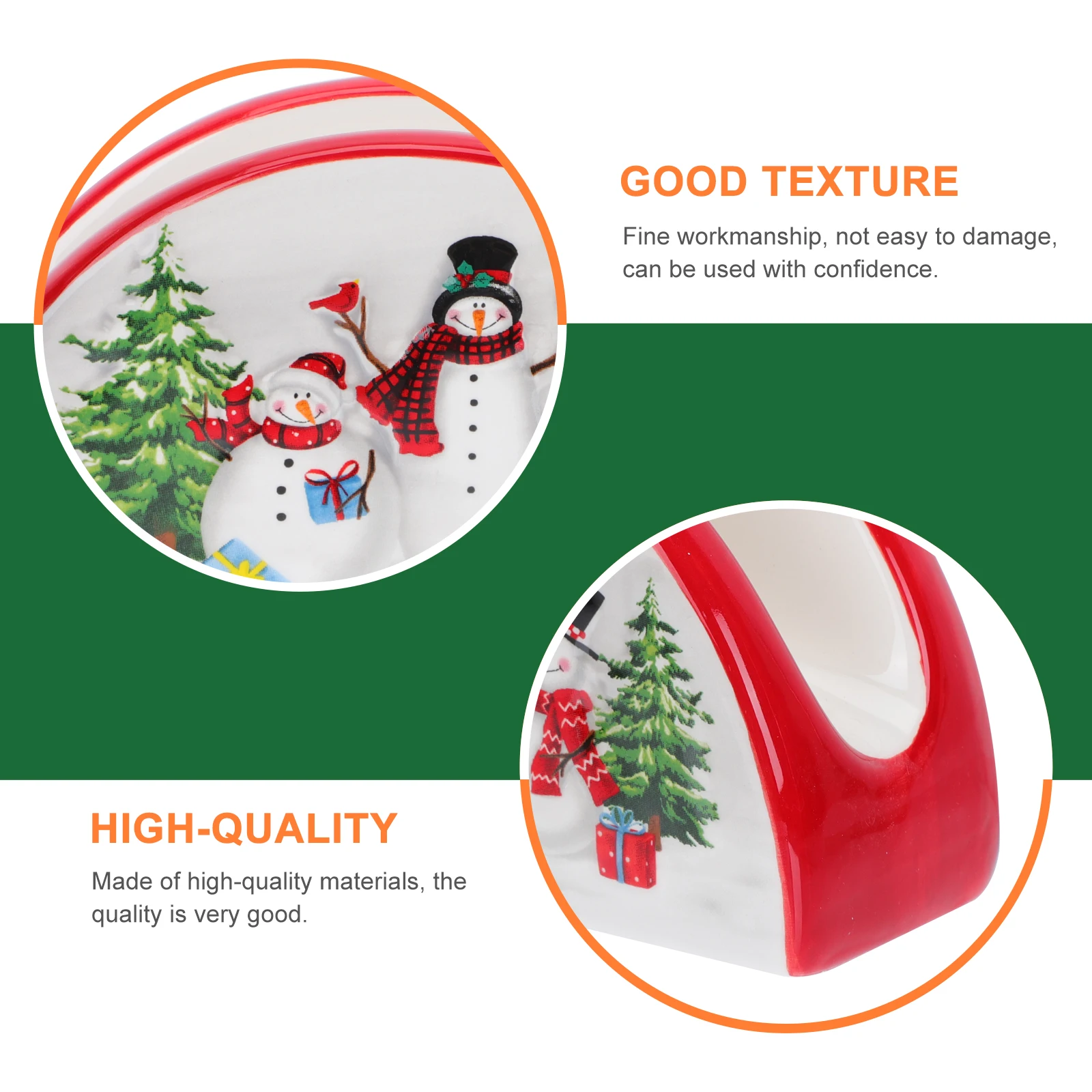 Napkin Holder Tissue Dispenser Stand Christmas Paper Freestanding Tabletop Towel Rack Ceramic Holiday Table Xmas Serviette