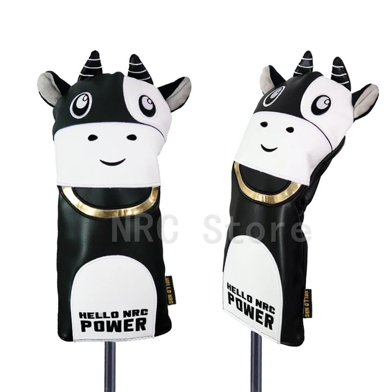 Golf Head Cover Driver Fairway Hybird Wooden Golf Accessories Cartoon Design PU Leather