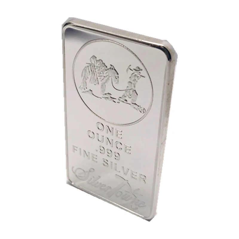 5 Pcs Non Magnetic Prospector 1 Oz Bars Silver Plated Ingot Badge Decoration Coin Collectible Bar