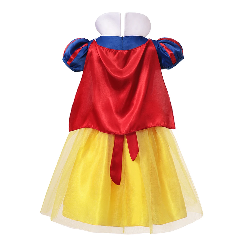 Vestido de casamento com arco para crianças, fantasia branca de neve para crianças, vestido de baile emaranhado, cosplay de festa de Halloween para bebê, 2-12t