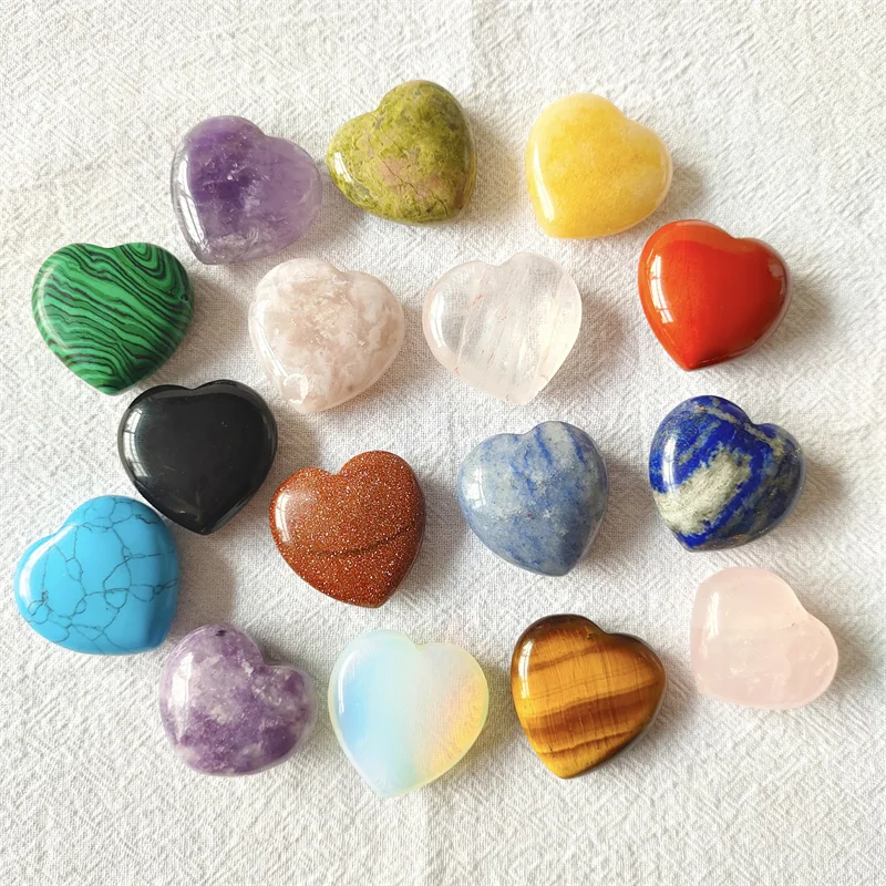 Natural Stones Quartz Crystals Heart Healing Gemstones Home Decorations