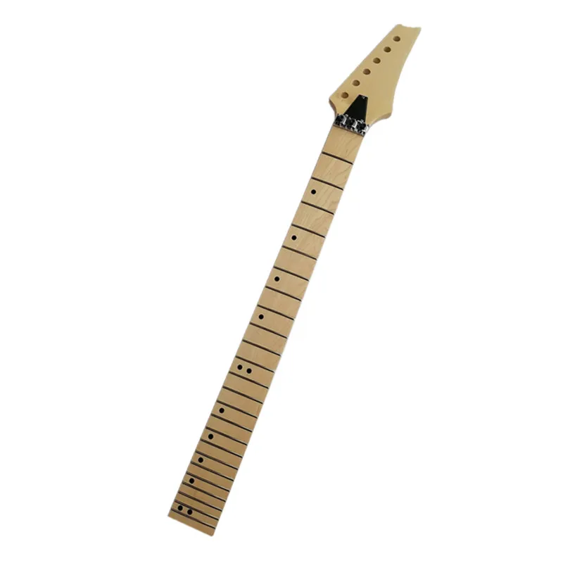 Disado 24 Frets Wood Color Maple Electric Guitar Neck Maple Fingerboard Inlay Dots Glossy Paint Guitar Accessories Parts