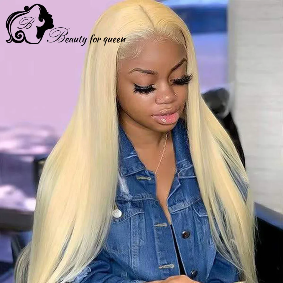 

13x4 прозрачные кружевные фронтальные парики 613 прямые 180 плотность бразильские цветные человеческие волосы парик для женщин предварительно сорванные высокое качество