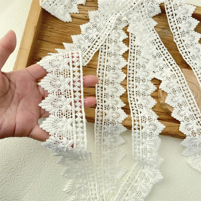 Apparel Sewing Fabric Off White Trim Cotton Crocheted Lace Fabric Ribbon Handmade Accessories