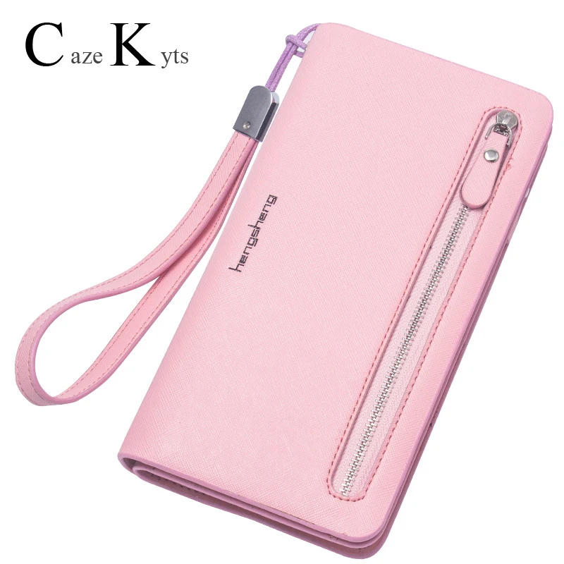 2020 New Ladies cross pattern long wallet zipper large capacity small change mobile phone bag buckle female wallet