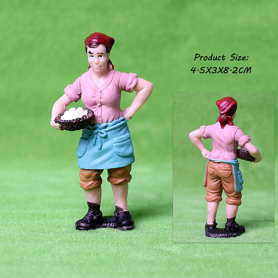 Statue dipinte a mano realistiche Farm Staff Worker Farmer Figure PVC People Model Figurine Decor decorazione accessori giocattoli