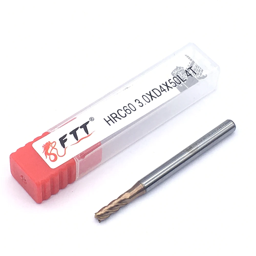 1 قطعة HRC60 4F 3.0XD4X50L نهاية مطحنة CNC مخرطة التنغستن الصلب سوليد كربيد Endmills مسطحة القاع أربعة شفرة
