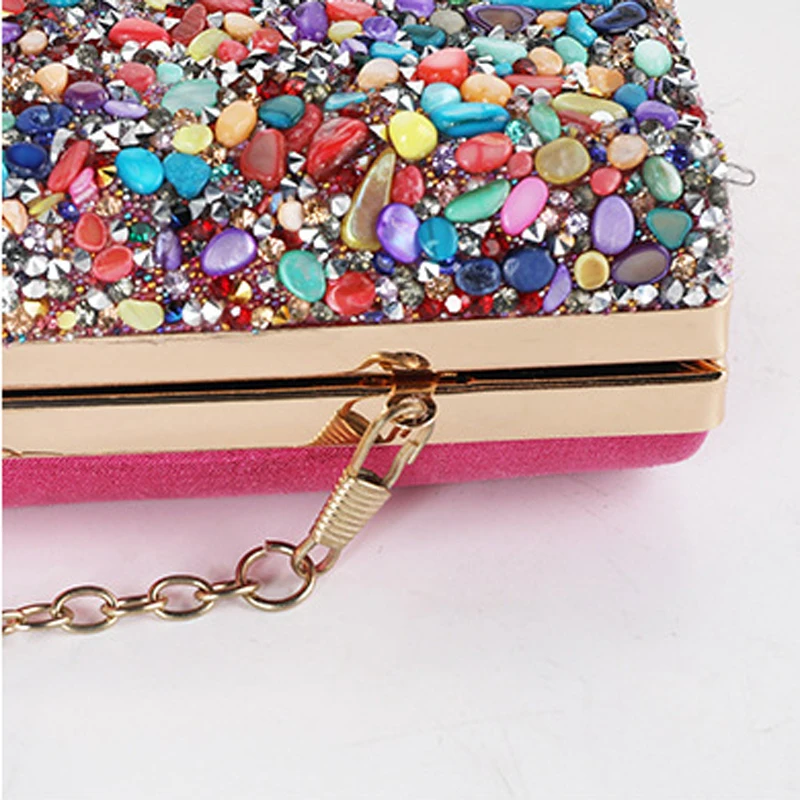 Pink Ladies Clutch Bag Women Evening Party Purse Shell Decoration Crossbody Bags Luxury Designer Multi-Color Handbag 2025