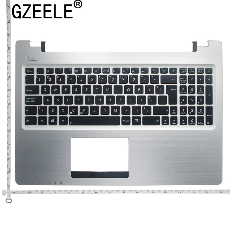 

GZEELE US Laptop Keyboard bezel For ASUS R505C V550C K56CM S56C A56C K56C K56 upper case palmrest cover silver color