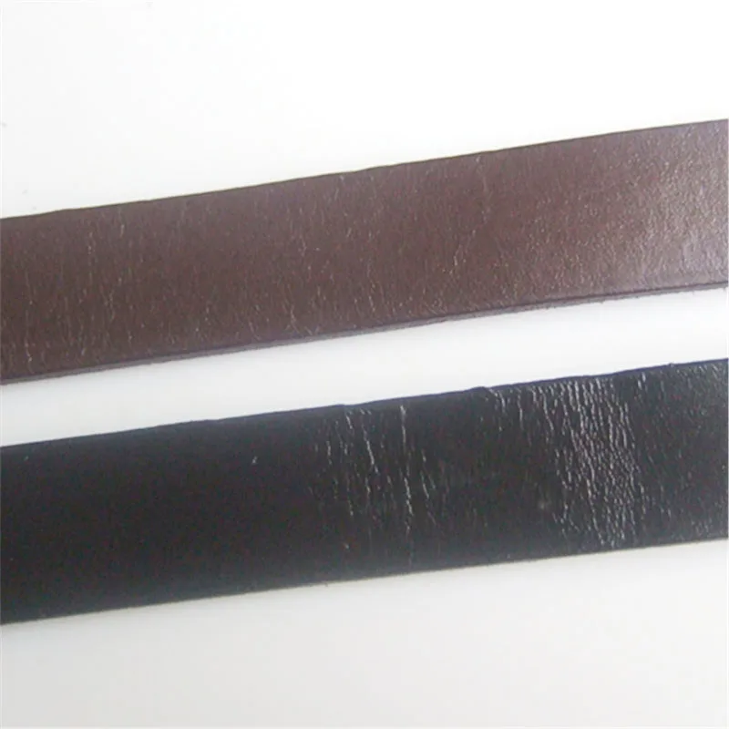 1 Meter 15*2mm Flat Genuine Leather Black Brown Fashion Strap Jewelry Making Findings Parts Accessories