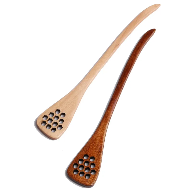 (50pcs) 18.5cm dřevěný med tyčinka včeličky sit' med dipper spoons med laskavosti