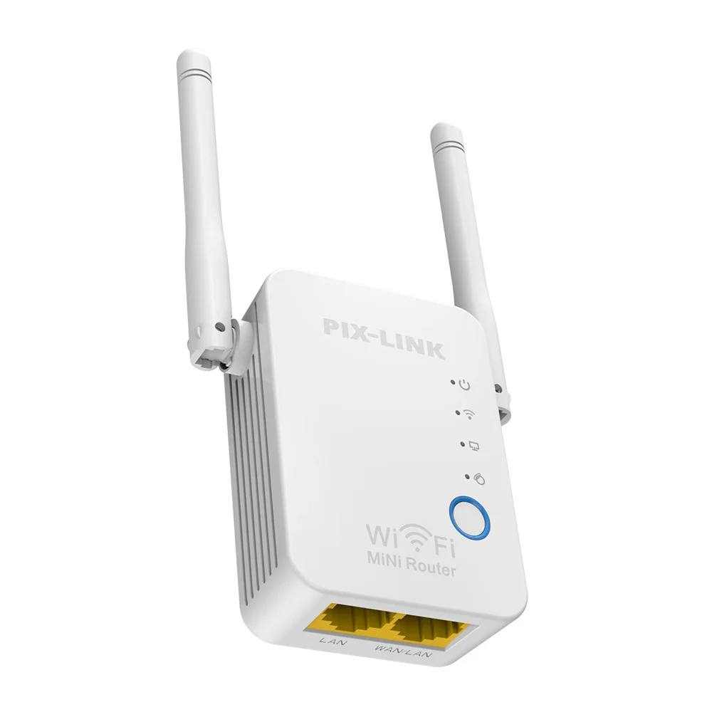 300Mbps PIXLINK Wireless Router WiFi Range Extender Booster Wi-Fi Repeater Network Signal Booster Antennas Easy Setup WR17